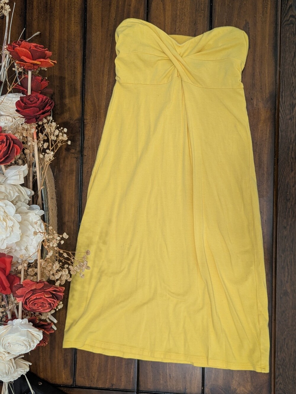 🚨 Vintage Victoria’s Secret Bra Tops Sun Yellow Strapless Tube Dress Small